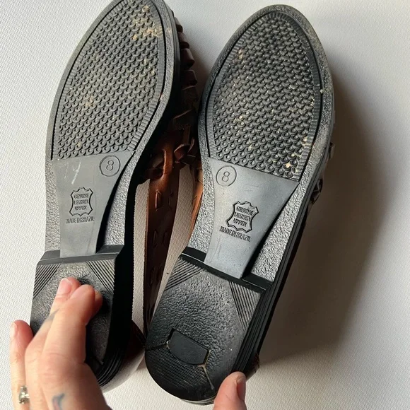 VINTAGE Brazil Made Leather Collection Huaraches Slip Ons Womens 8 - Picture 4 of 8